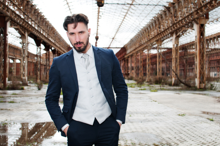 young manager with dress on a metropolitan backgroundの写真素材