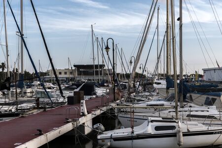 Sports port Marina de las Dunas. Guardamar del Segura. Spainのeditorial素材