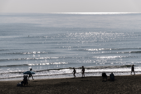 Detail of a beach of the Spanish coast, Guardamar del Seguraの写真素材