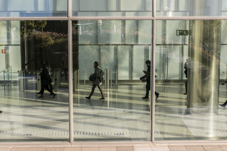 Entry to work in the business center four towers in Madrid. Spainのeditorial素材