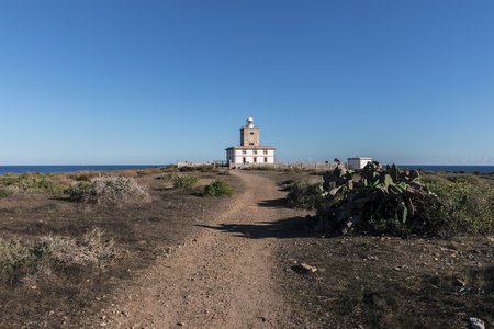 Lighthouse on the island of Tabarca, Santa Pola, Alicante, Spainの写真素材