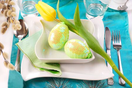 table decoration for easter time