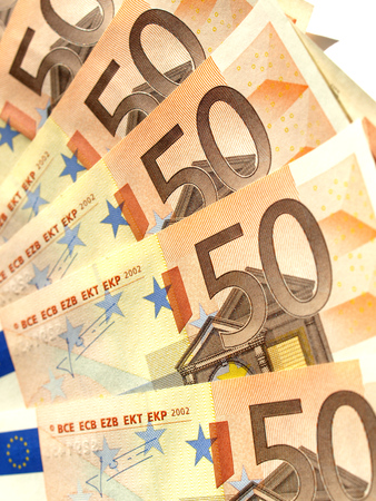 Euro banknote (currency of the European Union) - selective focusの写真素材