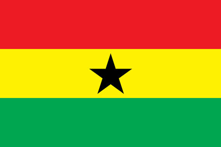 The national flag of the country of Ghanaの写真素材