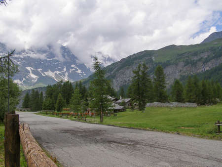 Aosta Valley mountains in Cervinia in Italyの写真素材