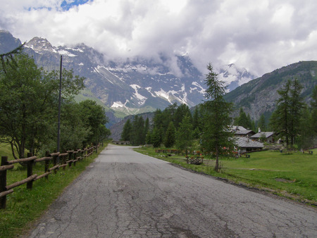 Aosta Valley mountains in Cervinia in Italyのeditorial素材