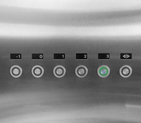 Detail of lift or elevator key pad
