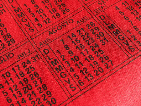 Detail of an Italian calendarの写真素材