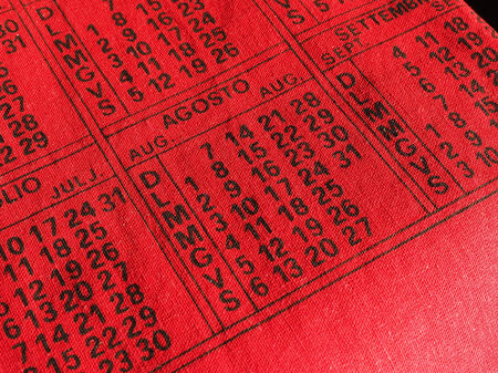 Detail of an Italian calendarの写真素材