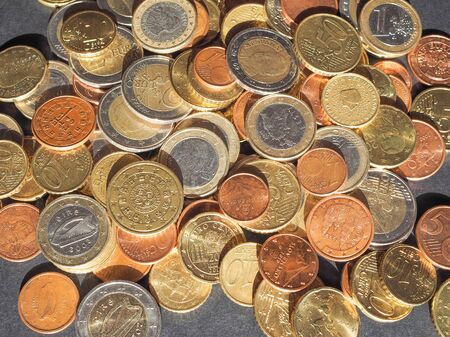 Euro coins money currency of the European Unionの写真素材