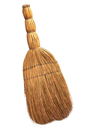 Nice new broom on a white backgroundの写真素材