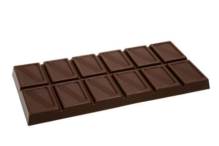 Tasty dark chocolate on a white background