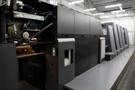 The equipment for a press in a modern printing house