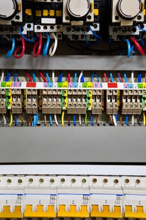 Color wires in a box of distribution of an electricity