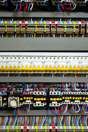 Color wires in a box of distribution of an electricity