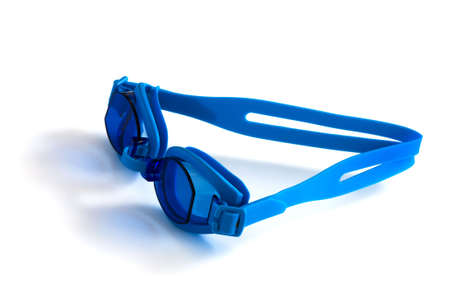 Glasses for swimming on a white backgroundの写真素材