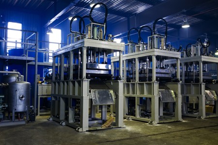 powerful press in the shop at a modern factory