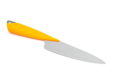 New kitchen knife on a white background