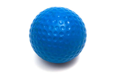 blue ball golf on a white backgroundの写真素材