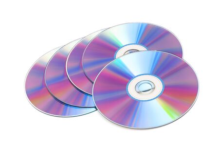 cd disks on a white background