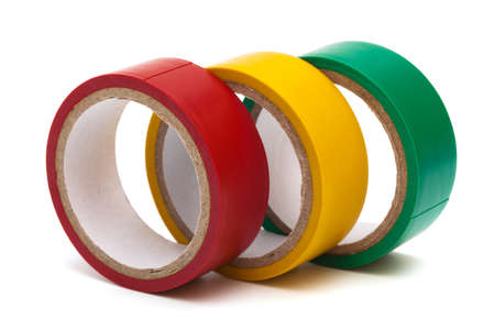 three electrical tape on white background