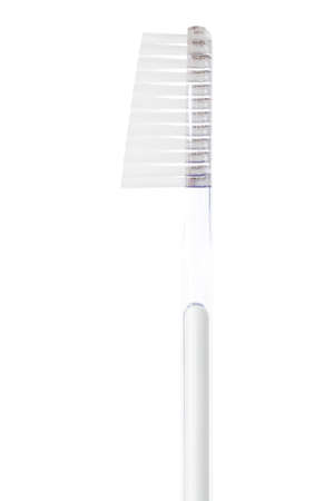 new toothbrush close-up on a white backgroundの写真素材