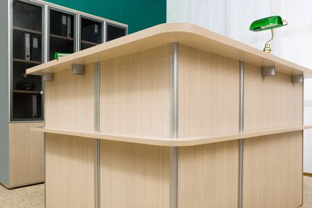 reception from the white wood in the windowの写真素材