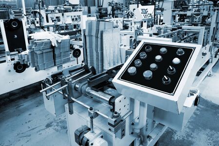 Control panel of the equipment in a modern printing house