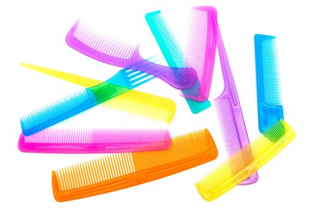 Set of beautiful comb on a white backgroundの写真素材