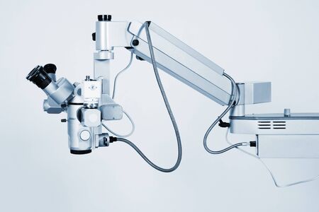 New and modern microscope for medical researchesの写真素材