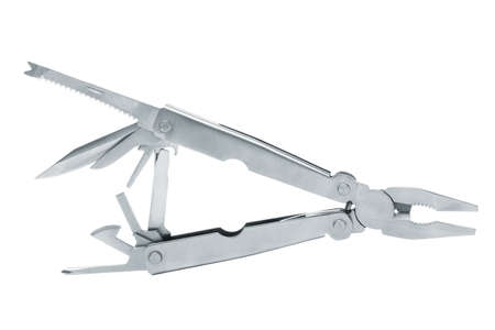 Knife with tools on a white background