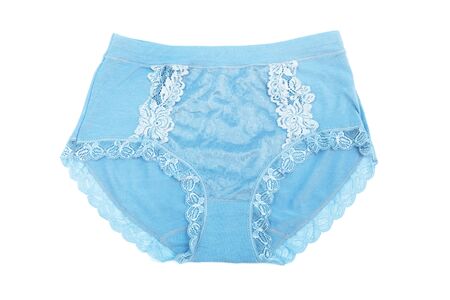 Women blue panties on a white backgroundの写真素材