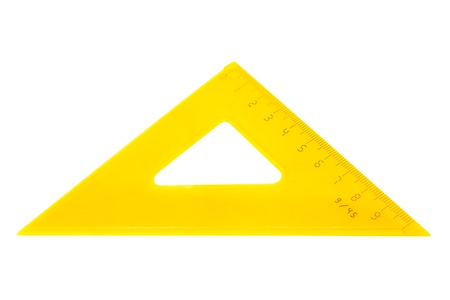 modern yellow triangle on a white backgroundの写真素材