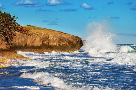 Wave on the ocean on a sunny dayの写真素材