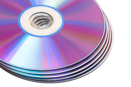 cd disks on a white backgroundの写真素材