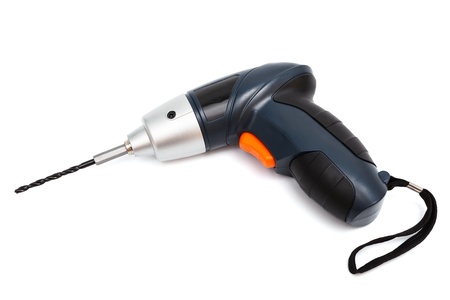 cordless drill on a white backgroundの写真素材