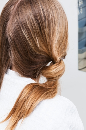 Hair styling in a modern hairdressing salonの写真素材