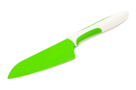knife with blades of green on a white backgroundの写真素材