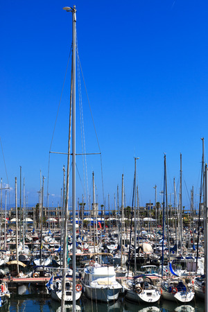 beautiful yachts docked in the portのeditorial素材