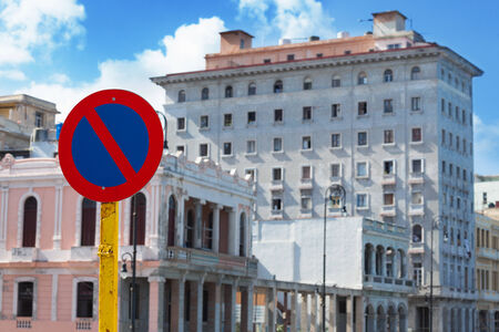 road sign on a city streetの写真素材