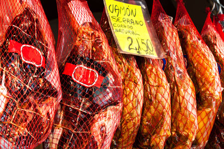 jamon on the market for saleのeditorial素材