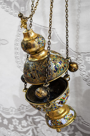 beautiful old censer close upの写真素材