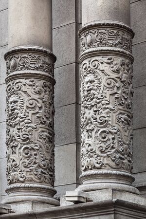 carved columns beautiful old building