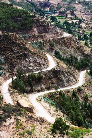 serpentine in the mountains of the Andesの写真素材