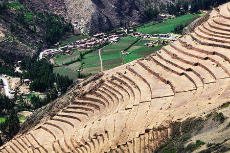 dried grass in the ancient stone terraces