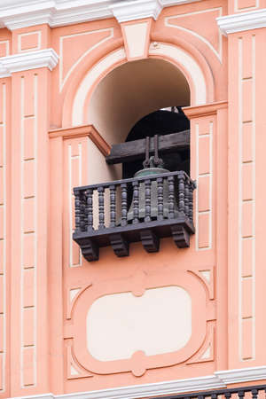 bronze bell in a beautiful churchの写真素材