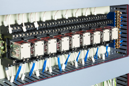 electrical wiring fuse in the control cabinet