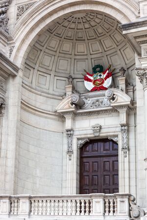 door with the coat of arms of Peruのeditorial素材