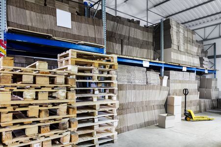 modern warehouse of paper and cardboard