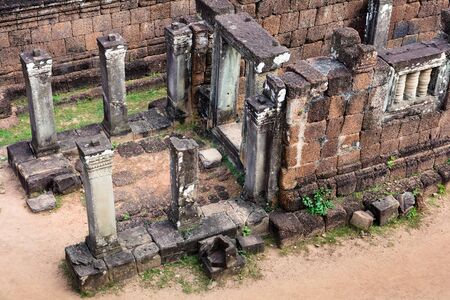 Pre Rup temple ruins and wall at Angkor wat complexの写真素材